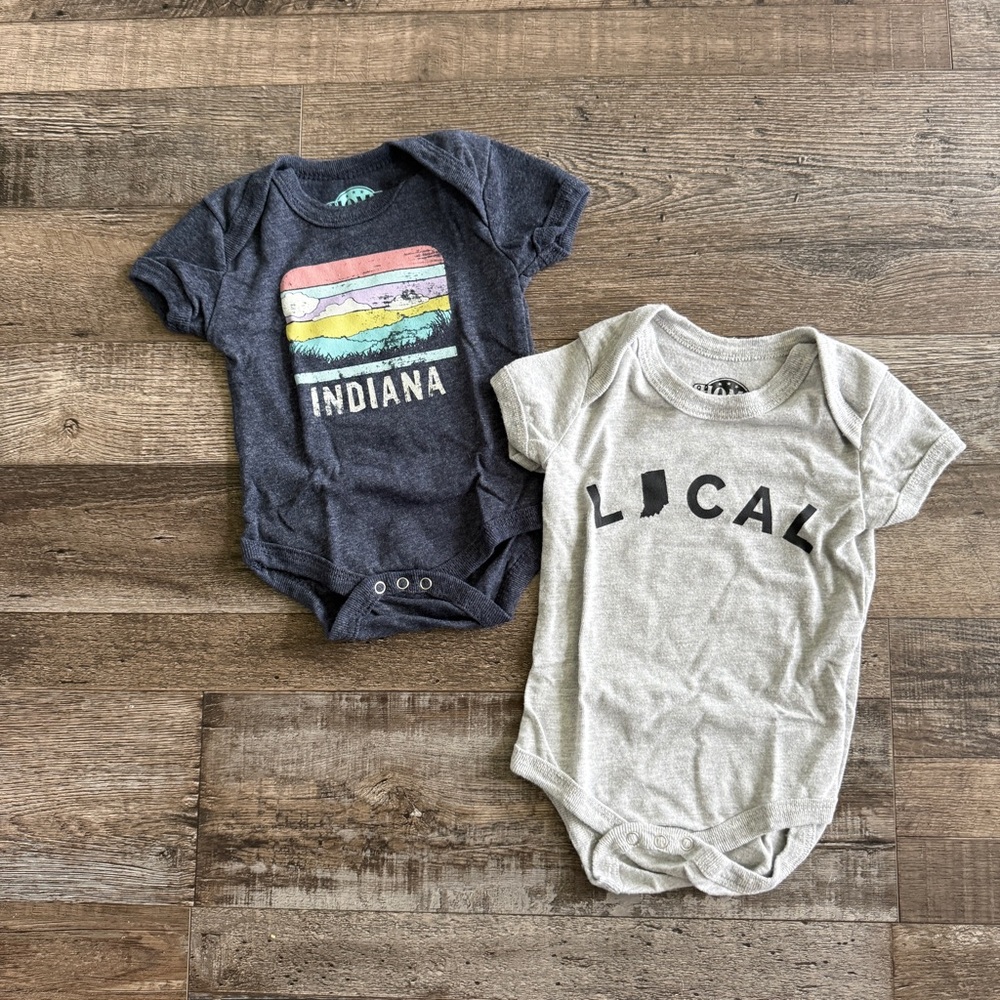 Indiana and Local Baby Onesies Set